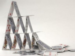 Genetic Genealogy and careful census and other record documentation can help make sure your family tree isn't like this house of cards.