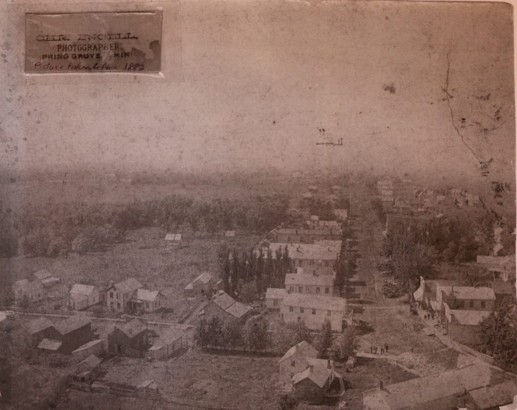 1888 Aerial Photo of Spring Grove, MN.